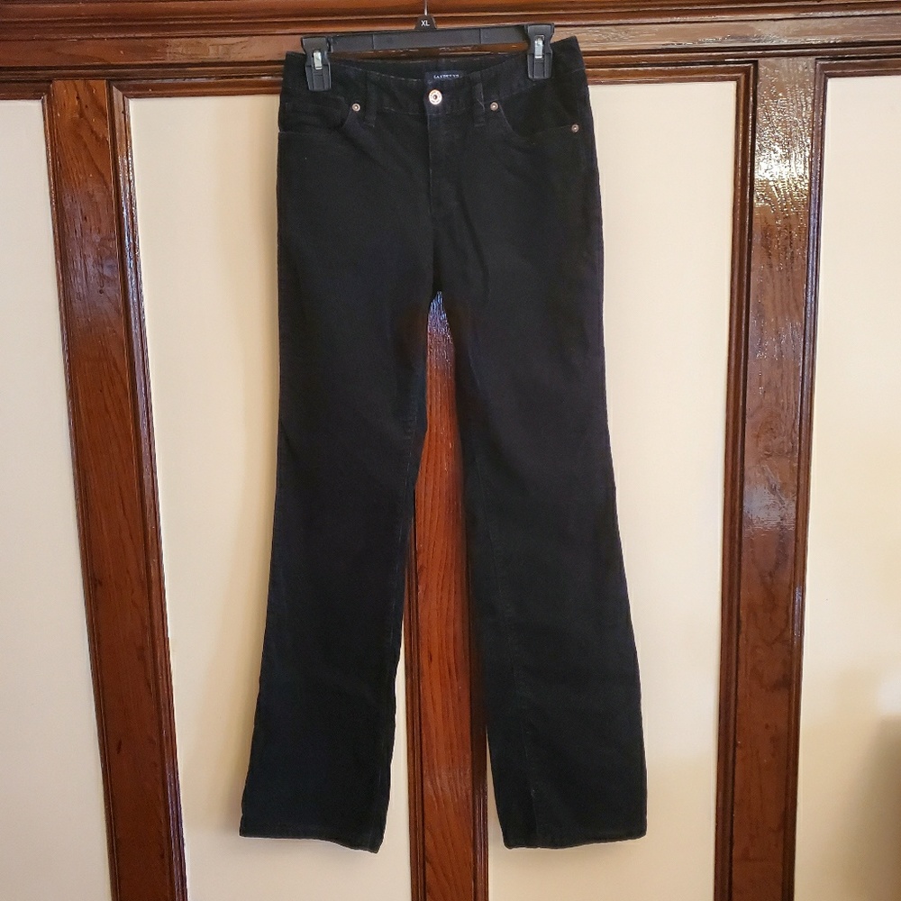 Lands’ End, black corduroy pants, size 2